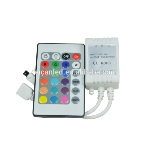 Hot selling 3528 RGB 54led/m Color Changing whole set Flexible Strip Light with 24Key IR Remote Control and 2A power adapter